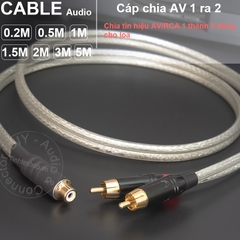 Cáp chia hoa sen AV cái sang 2 đực DIY 0.2M đến 5M - RCA female to 2 RCA male cable
