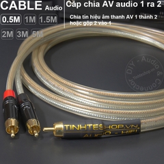 Dây chia hoa sen AV đực ra 2 AV đực DIY 0.5M đến 5M - RCA male to 2 male cable