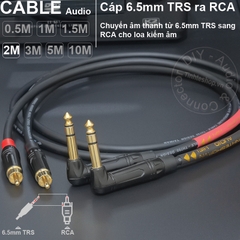 Cáp AV ra 6.5 TRS cho loa kiểm âm DIY 0.5 đến 10 mét 1 cặp - 1/4 TRS to RCA cable