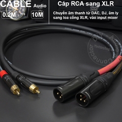 Dây canon cái ra AV hoa sen 1 cặp DIY 0.5M đến 10M - XLR female to RCA cable