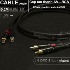 1 cặp - Cáp AV RCA nối dài - Dây âm thanh bông sen AV 1 cổng đực 1 cổng cái OFC 4N lõi mạ bạc 0.2M 0.5M 1M 1.5M