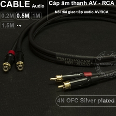 1 cặp - Cáp AV RCA nối dài - Dây âm thanh bông sen AV 1 cổng đực 1 cổng cái OFC 4N lõi mạ bạc 0.2M 0.5M 1M 1.5M