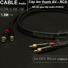 1 cặp - Cáp AV RCA nối dài - Dây âm thanh bông sen AV 1 cổng đực 1 cổng cái OFC 4N lõi mạ bạc 0.2M 0.5M 1M 1.5M
