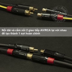 1 cặp - Cáp AV RCA nối dài - Dây âm thanh bông sen AV 1 cổng đực 1 cổng cái OFC 4N lõi mạ bạc 0.2M 0.5M 1M 1.5M
