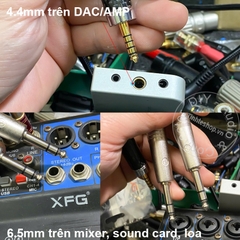 Dây balanced 4.4 sang 2 đầu 6 ly stereo lõi đồng mạ bạc