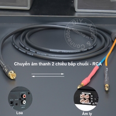 Dây hoa sen sang bắp chuối DIY chuyển âm thanh cho DAC Âm ly sang Loa - RCA to banana audio cable