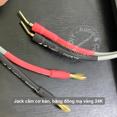 Dây loa giắc bắp chuối sang mỏ chim 1 vế - DIY 4mm to 2mm banana jack speaker cable 1 side OFC 5N copper