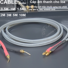 Dây loa giắc bắp chuối sang mỏ chim 1 vế - DIY 4mm to 2mm banana jack speaker cable 1 side OFC 5N copper