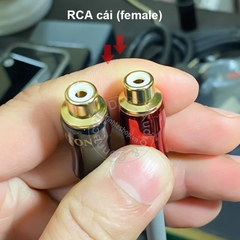 Dây RCA đực cái nối dài đồng 5N mạ bạc - Lotus audio cable male to female extension