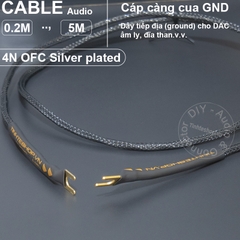 Dây tiếp địa cho Pre AMP Đĩa Than Âm ly - Ground wire for audio equipment with silver-plated 4N copper core