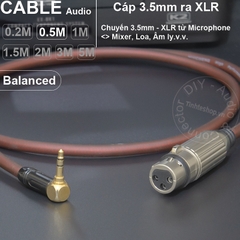 Dây 3.5 sang canon cái DIY chuyển âm thanh micro cho Mixer Loa Sound card - XLR female to 3.5mm balanced cable