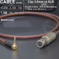 Dây 3.5 sang canon cái DIY chuyển âm thanh micro cho Mixer Loa Sound card - XLR female to 3.5mm balanced cable