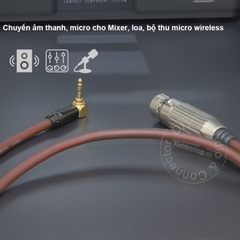 Dây 3.5 sang canon cái DIY chuyển âm thanh micro cho Mixer Loa Sound card - XLR female to 3.5mm balanced cable