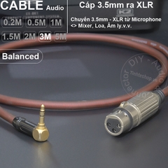 Dây 3.5 sang canon cái DIY chuyển âm thanh micro cho Mixer Loa Sound card - XLR female to 3.5mm balanced cable
