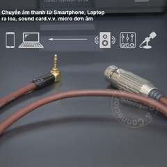 Dây chuyển 3.5 sang canon unbalanced chuyển từ Laptop Smartphone sang Micro Mixer Sound card - XLR female to 3.5mm cable