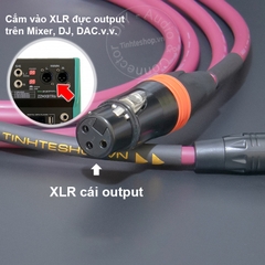 Cáp canon sang 6 ly TRS balanced lõi đồng 4N mạ bạc chuyển âm thanh từ Mixer DAC bàn DJ sang Loa kiểm âm