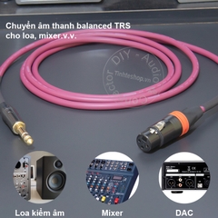Cáp canon sang 6 ly TRS balanced lõi đồng 4N mạ bạc chuyển âm thanh từ Mixer DAC bàn DJ sang Loa kiểm âm