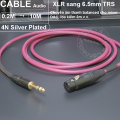 Dây 6 ly TRS sang canon đực balanced lõi đồng mạ bạc chuyển âm thanh cho Mixer DAC Soundcard Loa kiểm âm