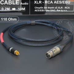 Dây AES/EBU canon sang AV 0.2 đến 10 mét - DIY AES EBU XLR female to RCA digital audio cable