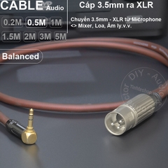 Cáp canon sang 3.5 DIY 0.2 đến 5 mét chuyển micro audio cho Mixer Sound card Loa - XLR male to 3.5mm balanced cable