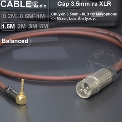 Cáp canon sang 3.5 DIY 0.2 đến 5 mét chuyển micro audio cho Mixer Sound card Loa - XLR male to 3.5mm balanced cable