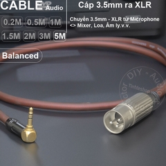 Cáp canon sang 3.5 DIY 0.2 đến 5 mét chuyển micro audio cho Mixer Sound card Loa - XLR male to 3.5mm balanced cable
