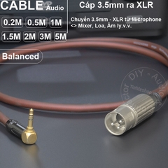 Cáp canon sang 3.5 DIY 0.2 đến 5 mét chuyển micro audio cho Mixer Sound card Loa - XLR male to 3.5mm balanced cable