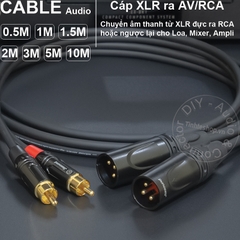 Dây canon sang AV 1 cặp DIY 0.5 đến 5 mét - XLR male to RCA cable