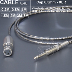 Dây canon sang TRS 6.5mm DIY chuyển âm thanh cho Mixer Sound card Loa kiểm âm - XLR female to 1/4 stereo cable