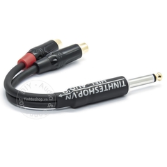 Cáp chia âm thanh 6,35mm 6,5mm mono Âm ly Mixer ra 2 AV bông sen loa 0.2 mét 0.5 mét 1 mét