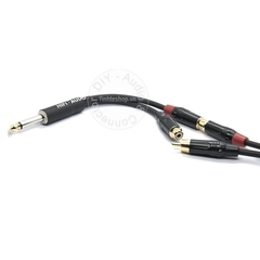 Cáp chia âm thanh 6,35mm 6,5mm mono Âm ly Mixer ra 2 AV bông sen loa 0.2 mét 0.5 mét 1 mét