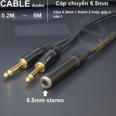 Cáp gộp 2 đầu 6 ly mono sang 6 ly stereo DIY 0.2 đến 5 mét