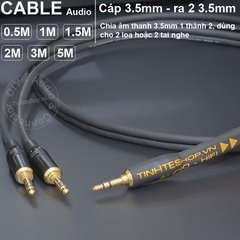 Dây chia 3.5mm đực sang 2 đực DIY 0.5 đến 5 mét - 3.5mm stereo male to 2 3.5mm male cable