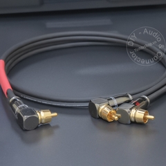 Dây chia AV 1 ra 2 đầu cong vuông góc DIY 0.5 đến 5 mét - RCA 1 to 2 splitter cable converts audio from Sub to speakers