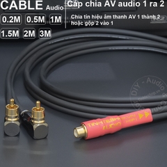 Cáp chia hoa sen 1 ra 2 DIY 0.2 đến 3 mét - RCA female to 2 RCA male cable