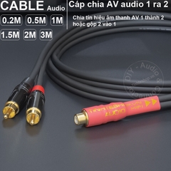 Dây jack AV 1 ra 2 DIY 0.2 đến 3 mét - RCA splitter cable female to 2 male