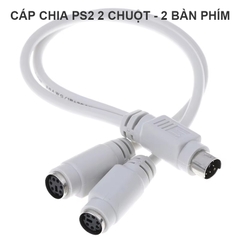 PS2 male to dual female splitter cable for computers, PS2 keyboards and mice, or industrial computers.