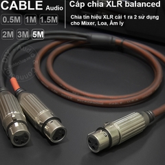 Cáp chia XLR cái sang 2 cái DIY 0.5M đến 5M - XLR splitter female 1 in 2 out