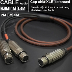 Cáp chia XLR cái sang 2 cái DIY 0.5M đến 5M - XLR splitter female 1 in 2 out