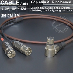 Cáp canon cái ra 2 đực chia cắm cho Mixer Vang Micro - DIY balanced XLR audio cable split 1 female to 2 male