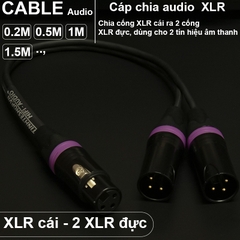 Cáp XLR cái sang 2 XLR đực - Cáp chia bablanced XLR female to 2 XLR male 0.2M 0.5M 1M 1.5M