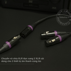 Cáp XLR đực sang 2 XLR cái - Cáp chia XLR male to 2 XLR female 0.2M 0.5M 1M 1.5M
