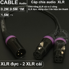 Cáp XLR đực sang 2 XLR cái - Cáp chia XLR male to 2 XLR female 0.2M 0.5M 1M 1.5M