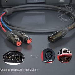 Jack chia canon đực sang 2 cái cắm cho Đẩy Vang Mixer Loa - Male to 2 female XLR port splitter cable