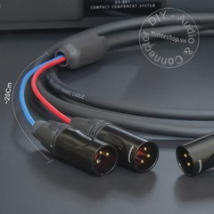 Dây chuyển canon đực sang 2 đực cắm Micro MIxer Đẩy - XLR male to 2 male balanced signal splitter cable
