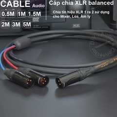 Dây chuyển canon đực sang 2 đực cắm Micro MIxer Đẩy - XLR male to 2 male balanced signal splitter cable