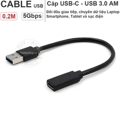 Cáp USB 3.0 AM sang USB CF 0.2M - USB C female to USB 3.0 male cable