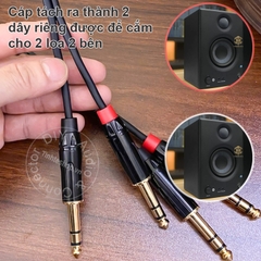 Dây 6.5 ly TRS balanced cho Soundcard Mixer đến Loa kiểm âm KRK ROKIT 7G4 PreSonus Eris E3.5 Yamaha HS3.v.v.