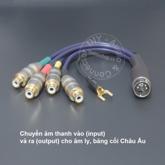 Dây Din 5pin sang hoa sen in - out có tiếp địa cho PreAMP - MIDI 5 pin to 4 RCA female cable