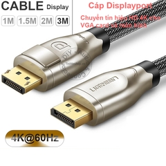 Cáp Displayport 4K60Hz 2K 144Hz Ugreen DP107 - Displayport to Displayport cable 4K 3D 1M 1.5M 2M 3M 5M